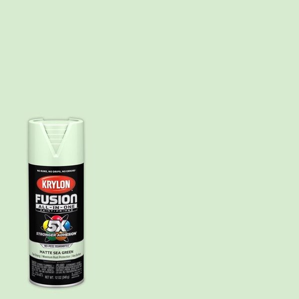Short Cuts Krylon Fusion All-In-One Matte Sea Green Paint+Primer Spray Paint 12 oz K02762007